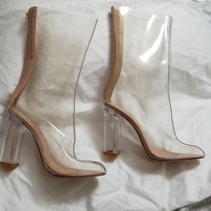 Olivia transparent bootie - clear boots